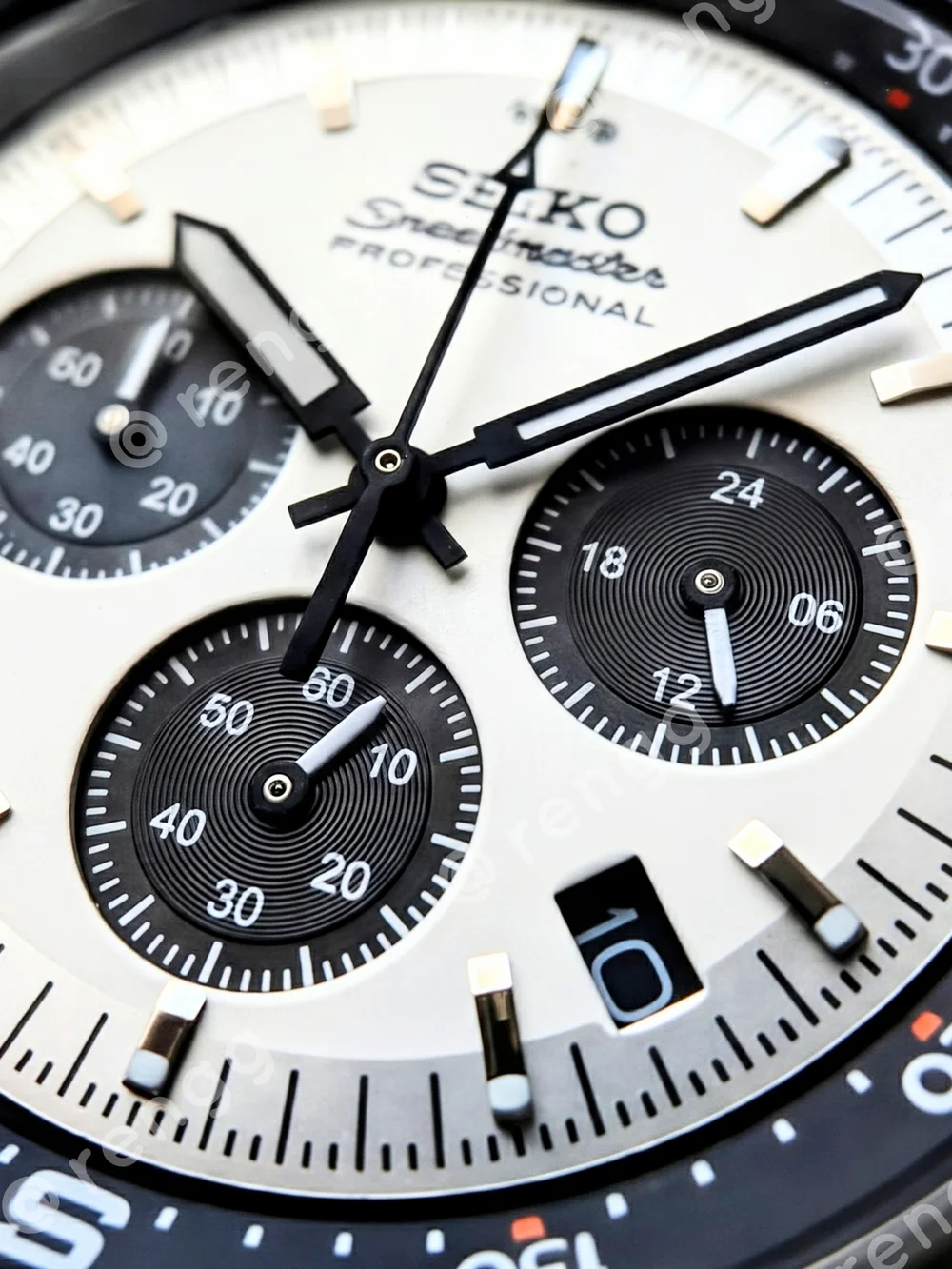 45mm Seiko Speedmaster Professional Men’s Black Panda Chronograph Mod Watch